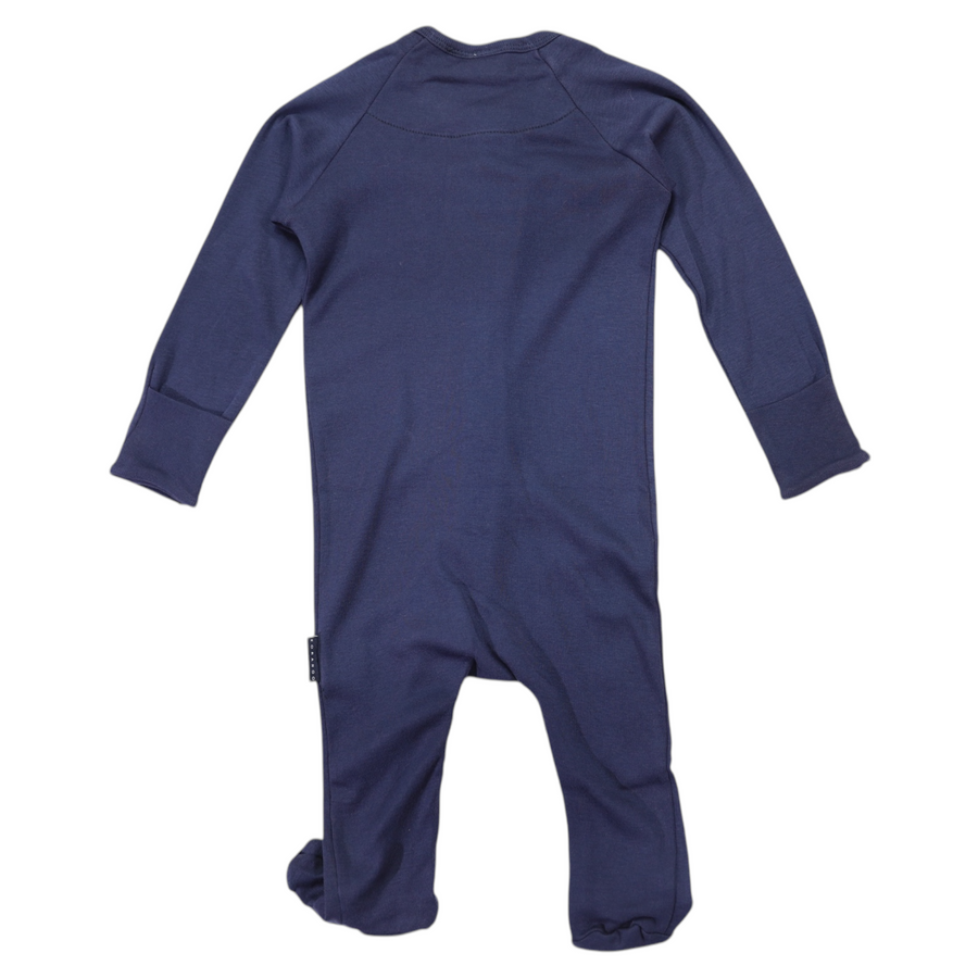 Double Zip Cotton Modal Romper Navy
