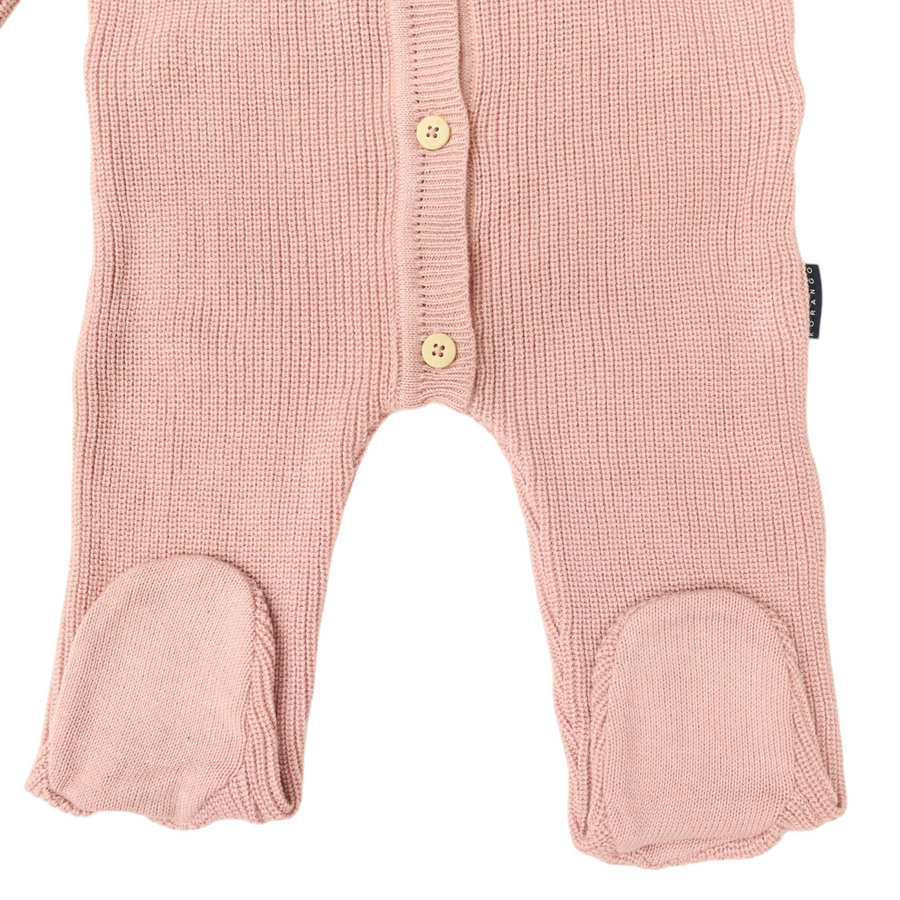 Plush Knit Romper Dusty Pink