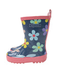 Flower Gumboot Navy