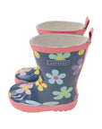 Flower Gumboot Navy