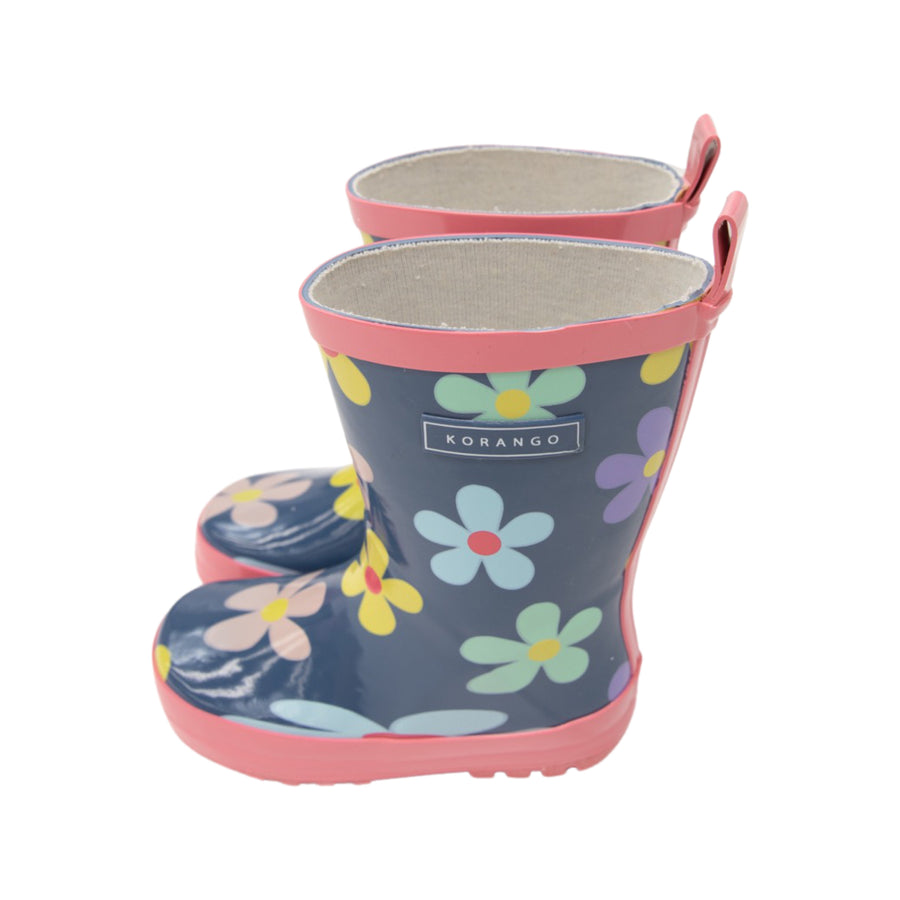 Flower Gumboot Navy