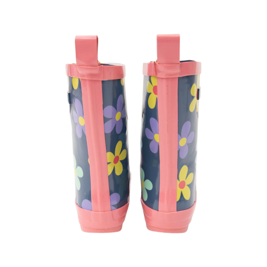 Flower Gumboot Navy