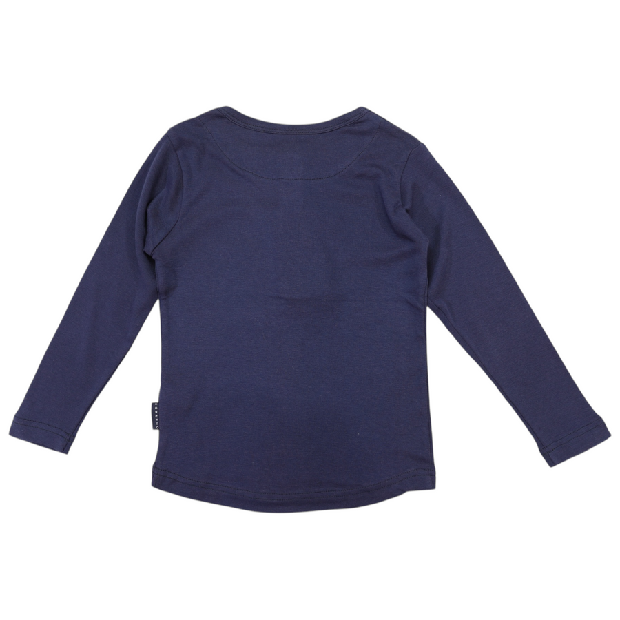 Cotton Modal Henley Top Navy