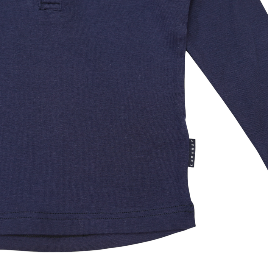 Cotton Modal Henley Top Navy