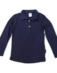 Cotton Modal Long Sleeve Polo Navy