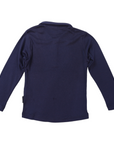 Cotton Modal Long Sleeve Polo Navy