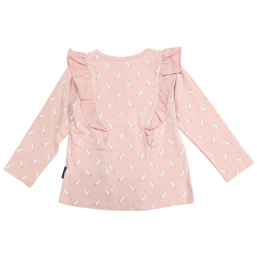 Frill Unicorn Top Dusty Pink