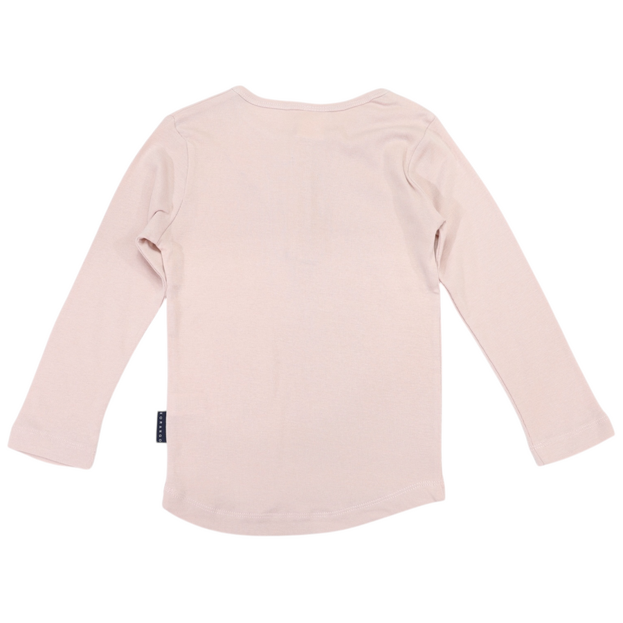 Cotton Modal Henley Top Dusty Pink
