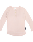 Cotton Modal Henley Top Dusty Pink