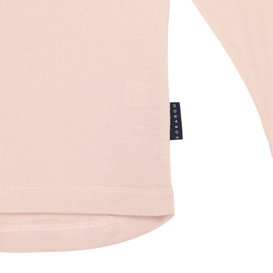 Cotton Modal Henley Top Dusty Pink