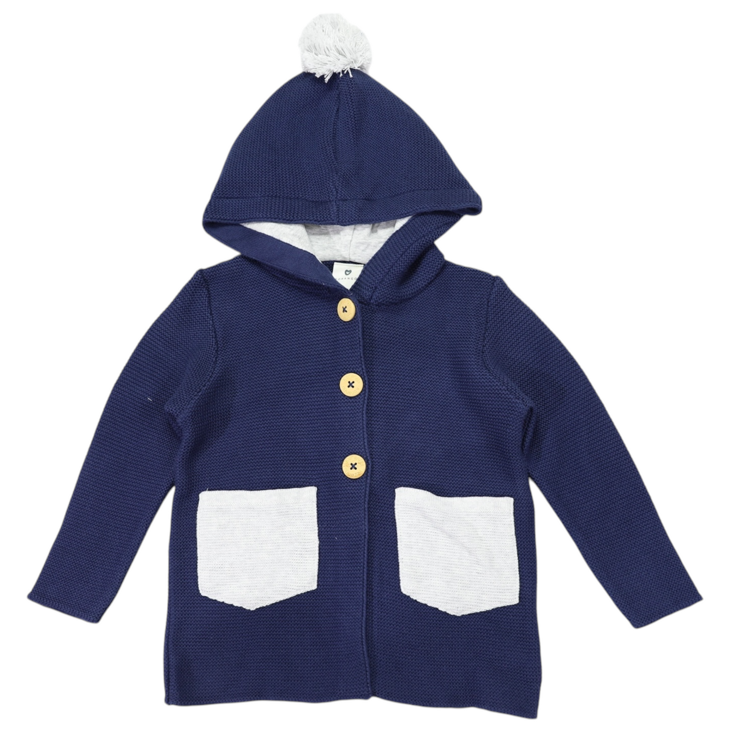 Hooded Knit Jacket Navy