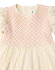 Frill Smocked Dress Beige