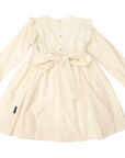 Frill Smocked Dress Beige