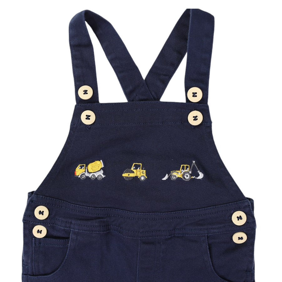 Trucks and Diggers Embroidered Shortall Navy