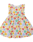 Flower Print Woven Frill Dress Cloud