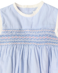 Hand Smocked Frill Sunsuit Blue