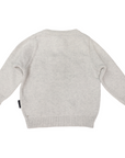 Trucks and Diggers Embroidered Knit Sweater Grey Marle