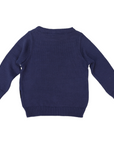 Trucks and Diggers Embroidered Knit Sweater Navy