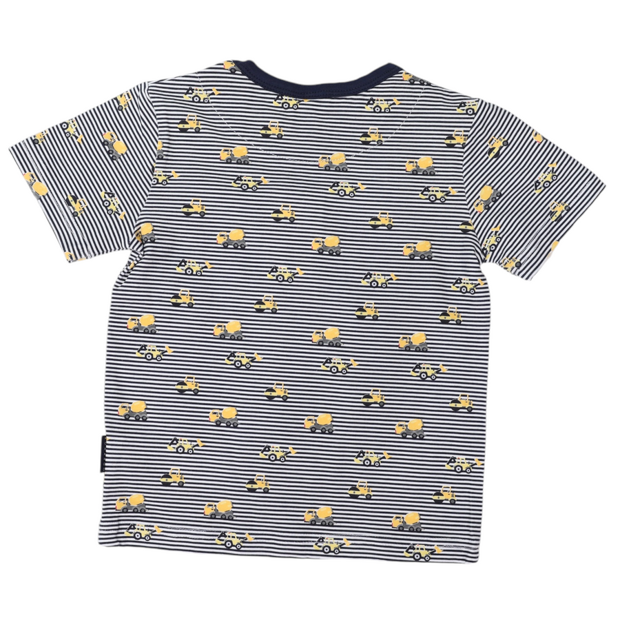 Trucks and Diggers Print Tee Navy