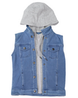 Denim Vest with Hood Light Wash