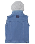 Denim Vest with Hood Light Wash