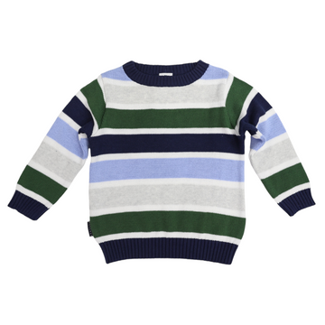 Knit Sweater Stripe Green