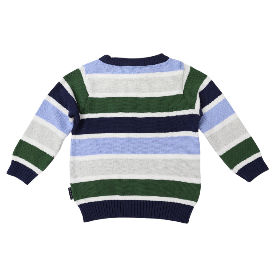 Knit Sweater Stripe Green