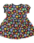 Flower Print Cotton Dress Navy