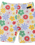 Flower Print Cotton Bike Shorts Cloud