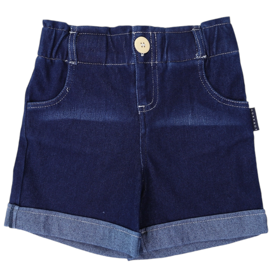 High Waisted Denim Short Dark