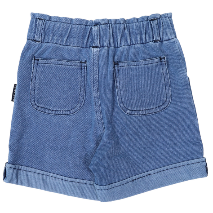 High Waisted Denim Short Light