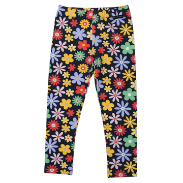 Flower Print Cotton Legging Navy