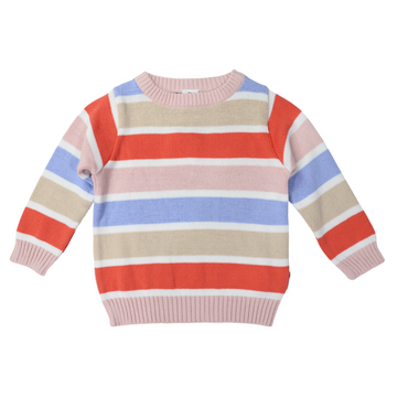 Knit Sweater Pink Stripe