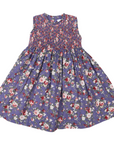 Hand Smocked Floral Dress Mauve