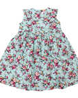 Floral Dress with frill Aqua