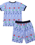 Cotton PJs Classic Xmas Print Blue