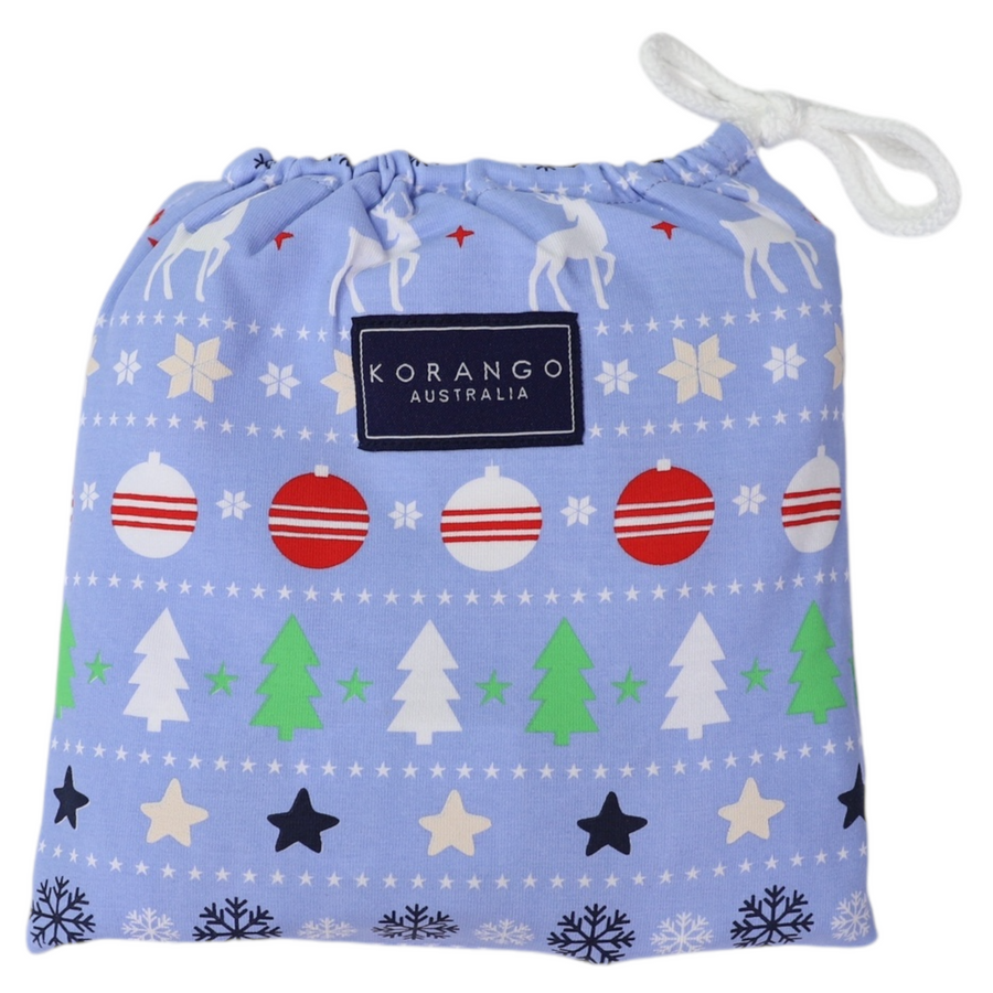 Cotton PJs Classic Xmas Print Blue