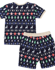 Cotton PJs Classic Xmas Print Navy