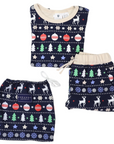 Cotton PJs Classic Xmas Print Navy