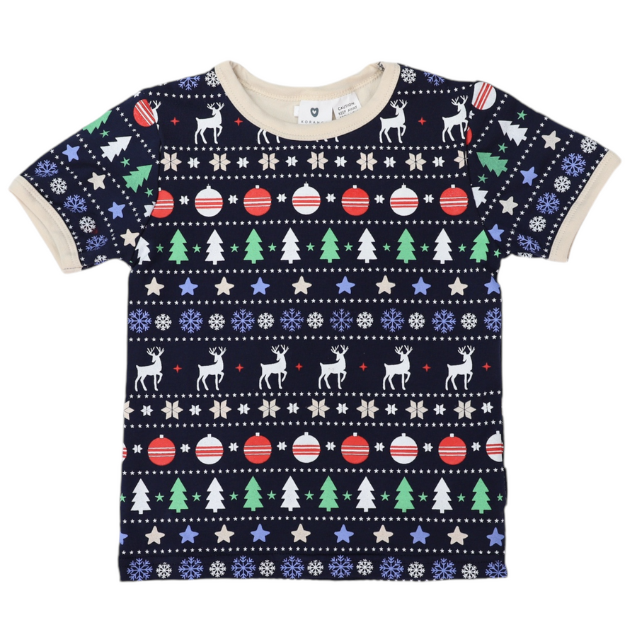 Cotton PJs Classic Xmas Print Navy