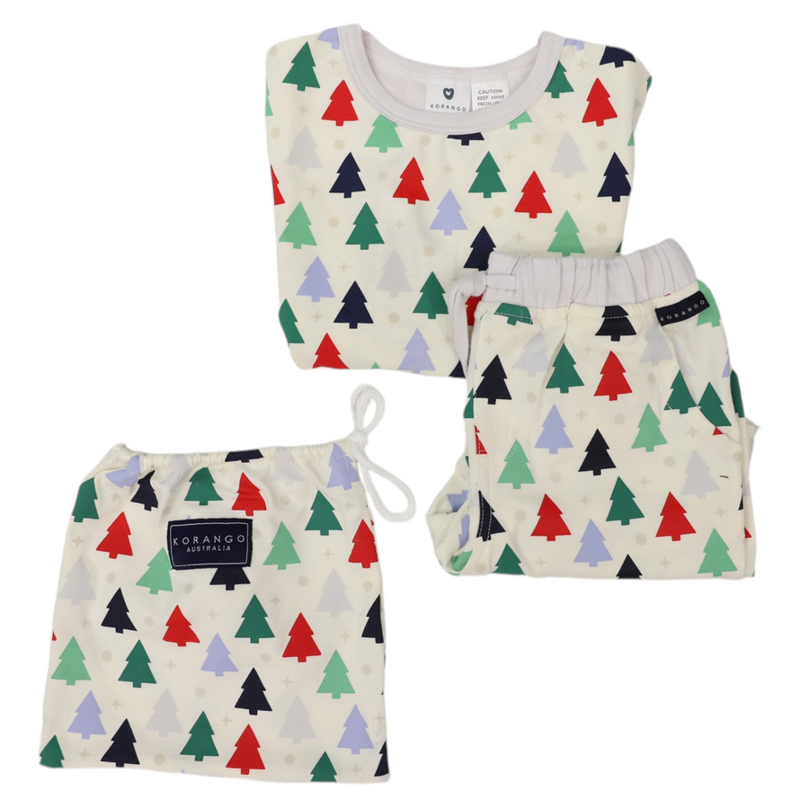 Cotton PJs Xmas Tree Print Cloud