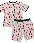 Cotton PJs Xmas Tree Print Pink