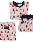 Cotton PJs Xmas Tree Print Pink