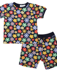 Cotton PJs Flower Print Navy