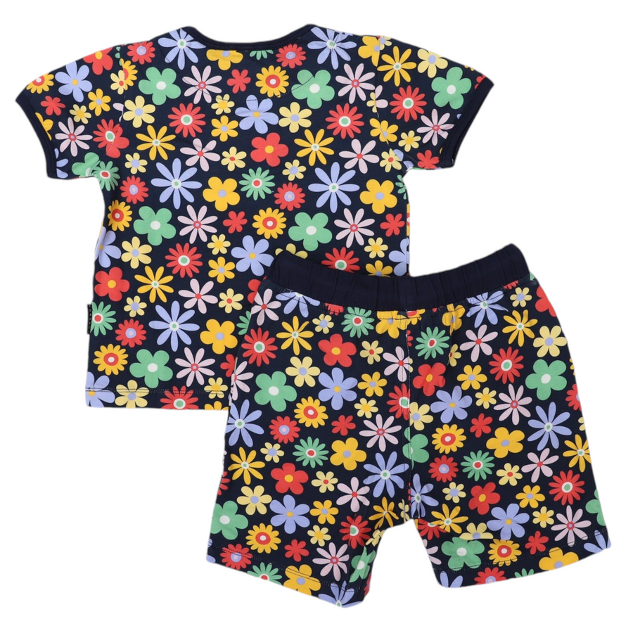 Cotton PJs Flower Print Navy