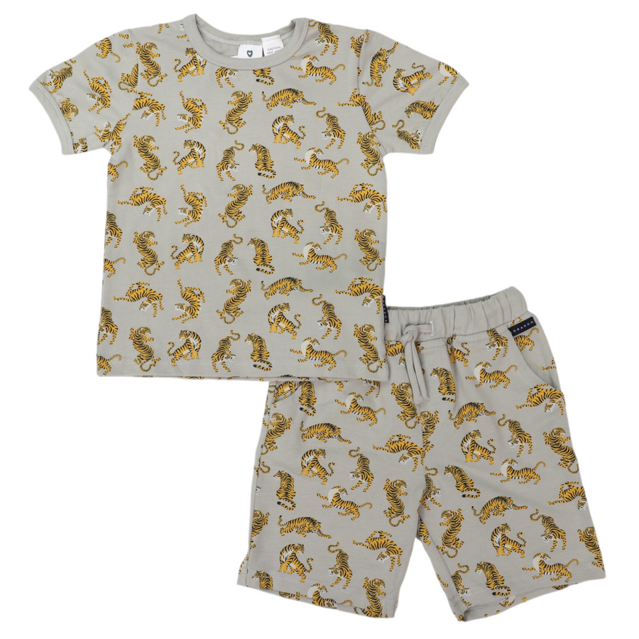 Cotton PJs Tiger Print Green