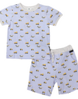 Cotton PJs Trucks and Diggers Print Blue