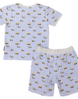 Cotton PJs Trucks and Diggers Print Blue