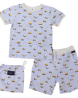 Cotton PJs Trucks and Diggers Print Blue