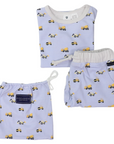 Cotton PJs Trucks and Diggers Print Blue